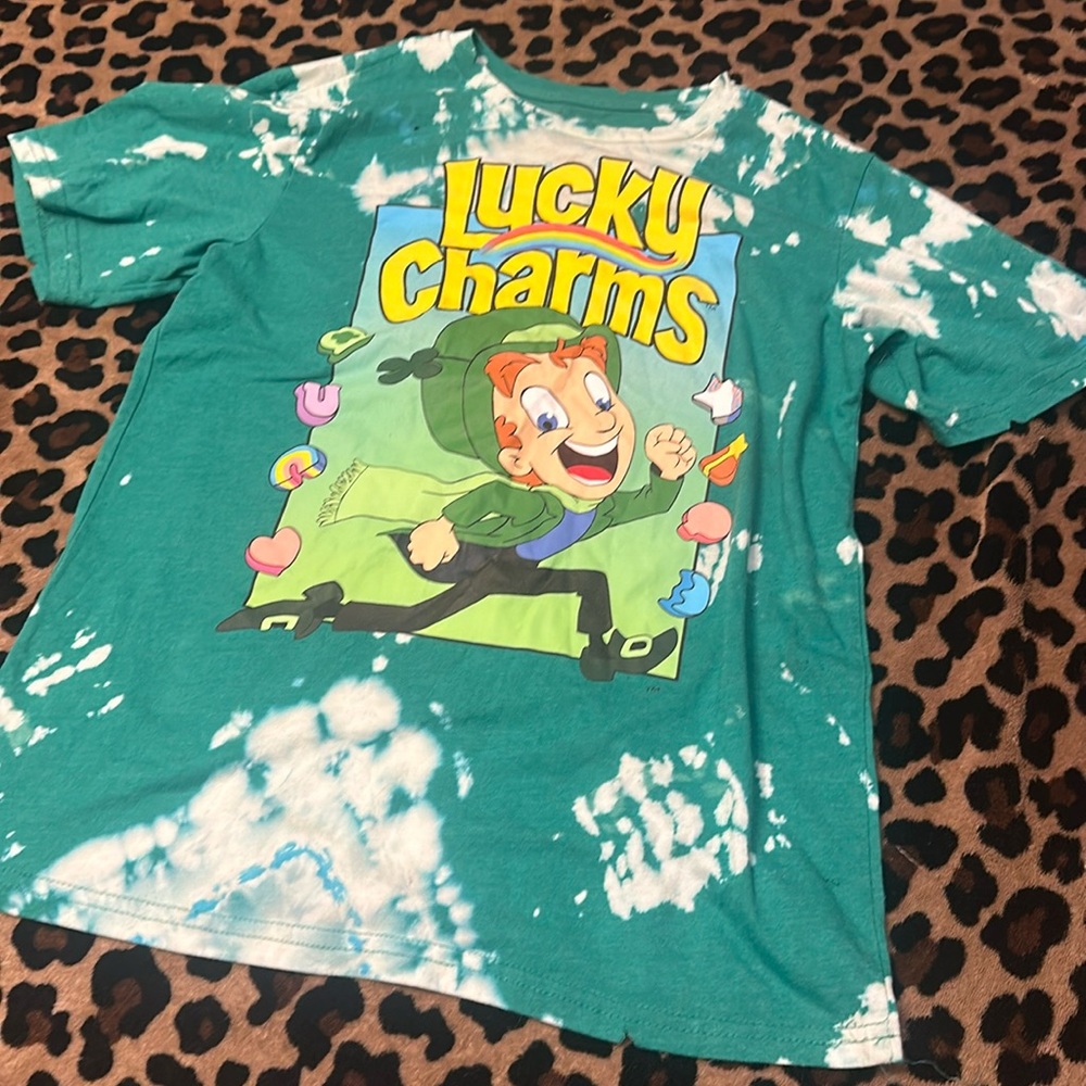 Lucky Charms Boys/Girls Tee I bleach dyed and distressed it size XXL (18)